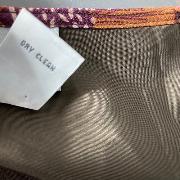 Ann Taylor LOFT Floral A-line Skirt Women 6 Brown Silk Wool Blend Cottagecore - Picture 8 of 8